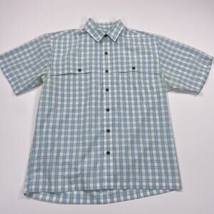Patagonia Button Shirt Men’s Medium Short‎ Sleeve Plaid Blue
